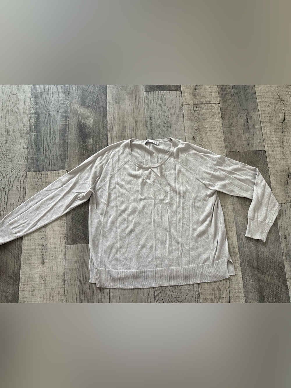 Zara   Sweater in Light Gray  sparkly